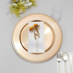 Beaded Metallic Gold Acrylic Charger Plates 13"