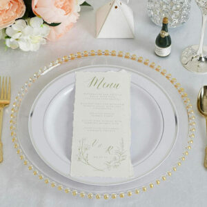 Clear/Gold Acrylic Charger Plates With Gold Beaded Rim