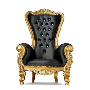 Black and Gold Throne Chair